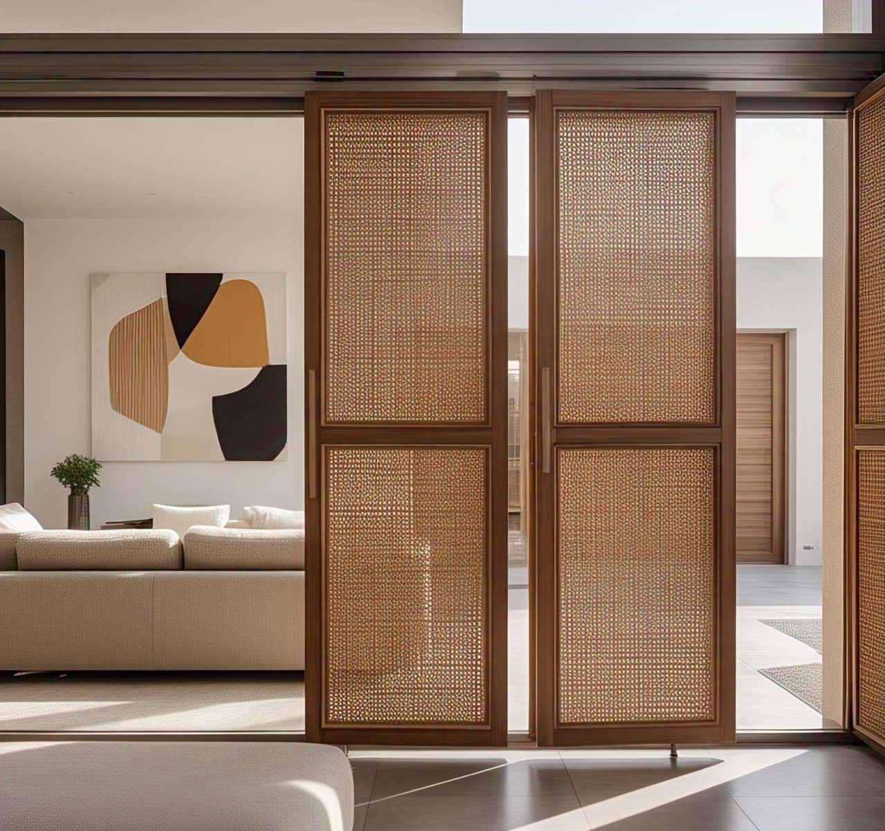 rattan shutter partition